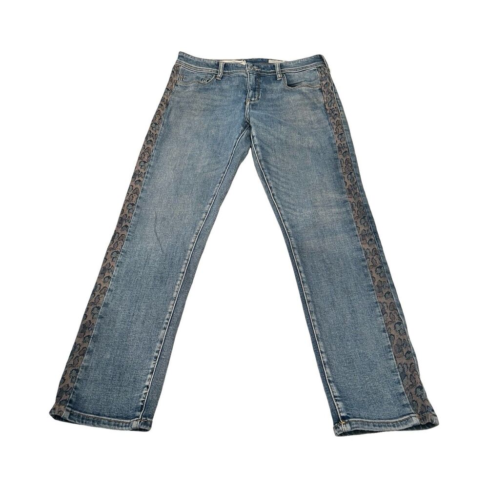 Pilcro and the Letterpress Anthropologie Slim Boyfriend Jeans Side Stripe 29